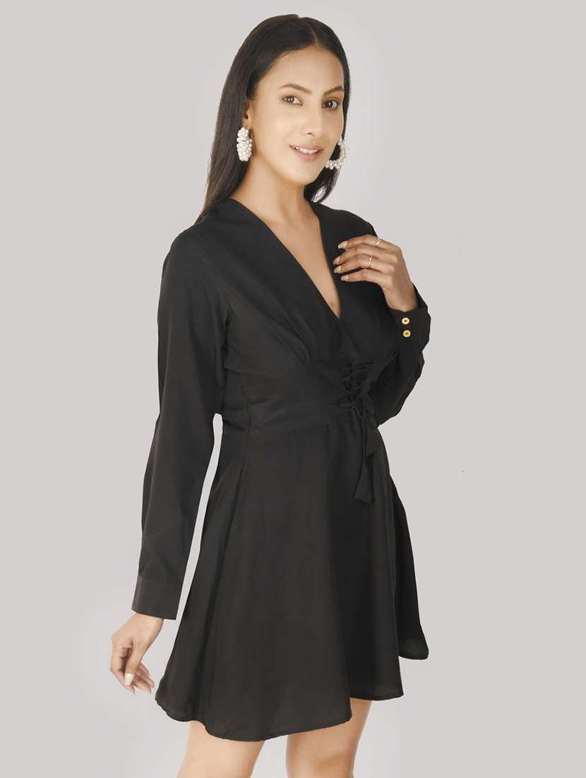 women's fit & flare solid dress