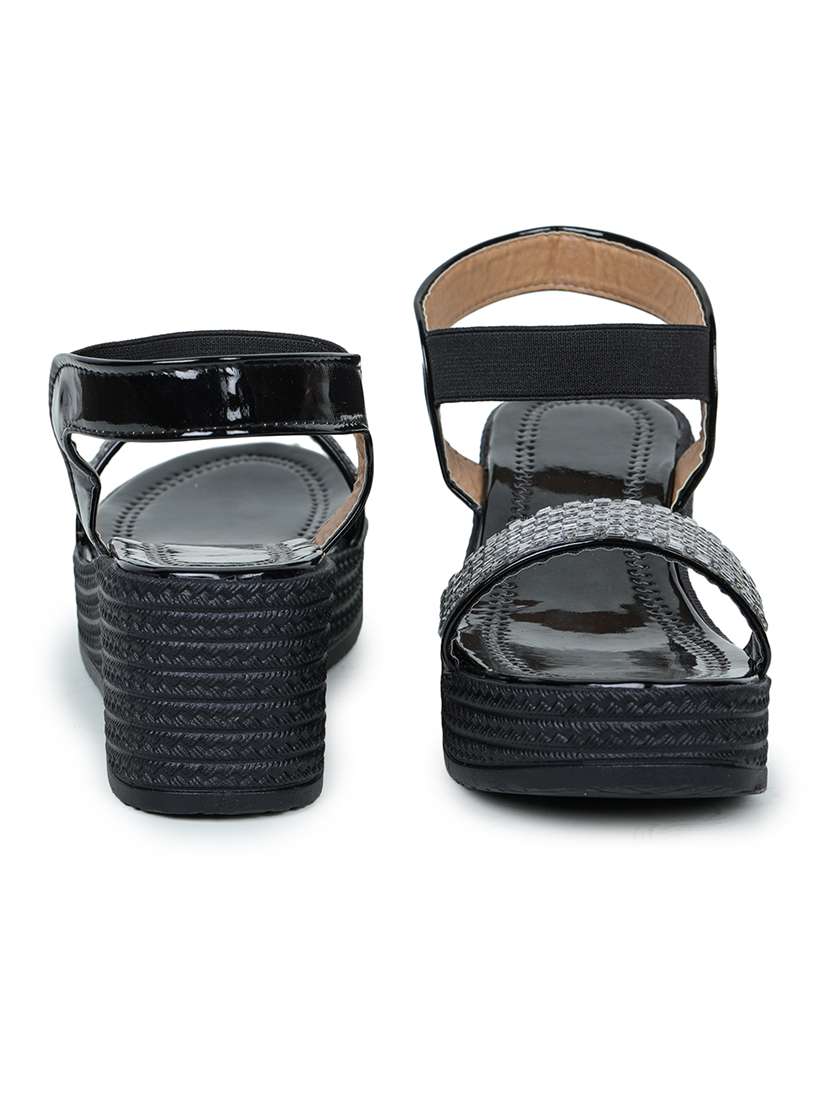 women black ankle strap wedge - 18502597 - Standard Image - 2