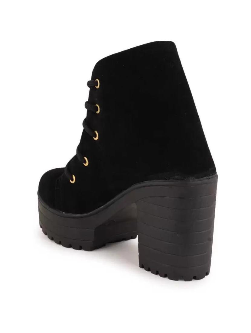 ankle length lace up boots with side zipper - 18502618 - Standard Image - 2