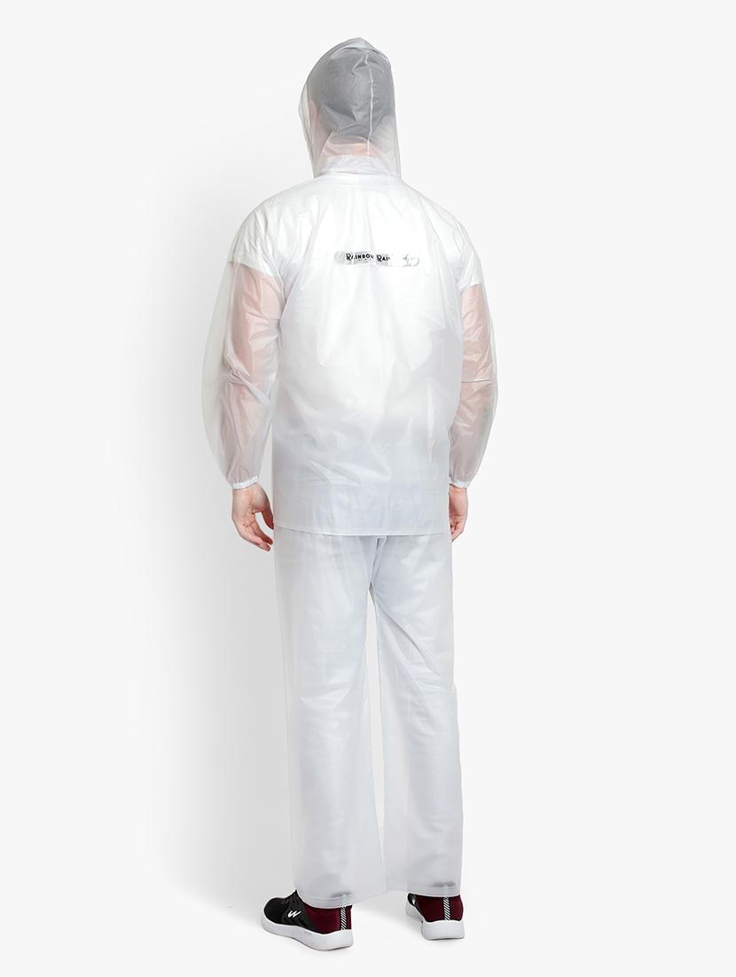 white transparent solid hooded rain suit - 18503973 - Standard Image - 2