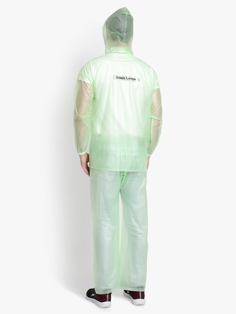 green transparent solid hooded rain suit - 18503977 - Standard Image - 2