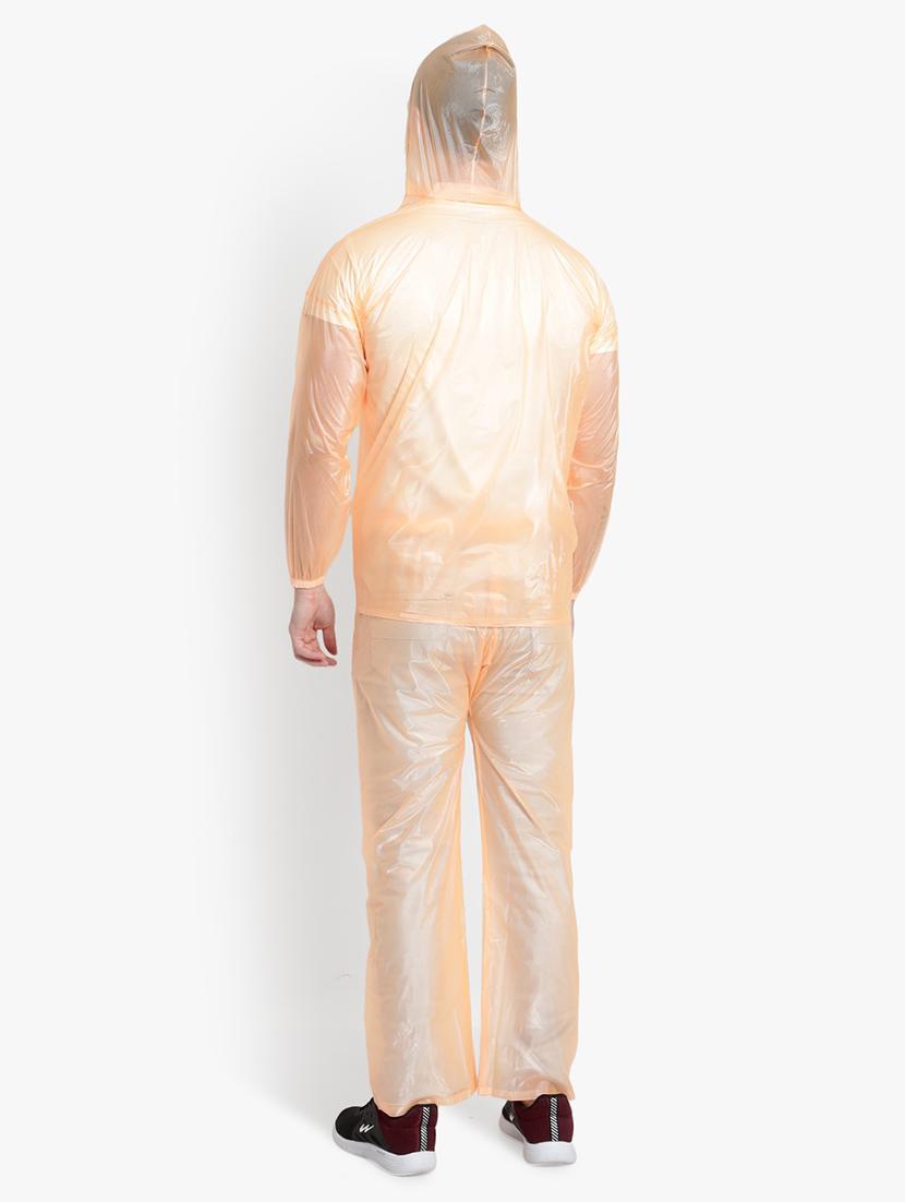 orange transparent solid hooded rain suit - 18503990 - Standard Image - 2