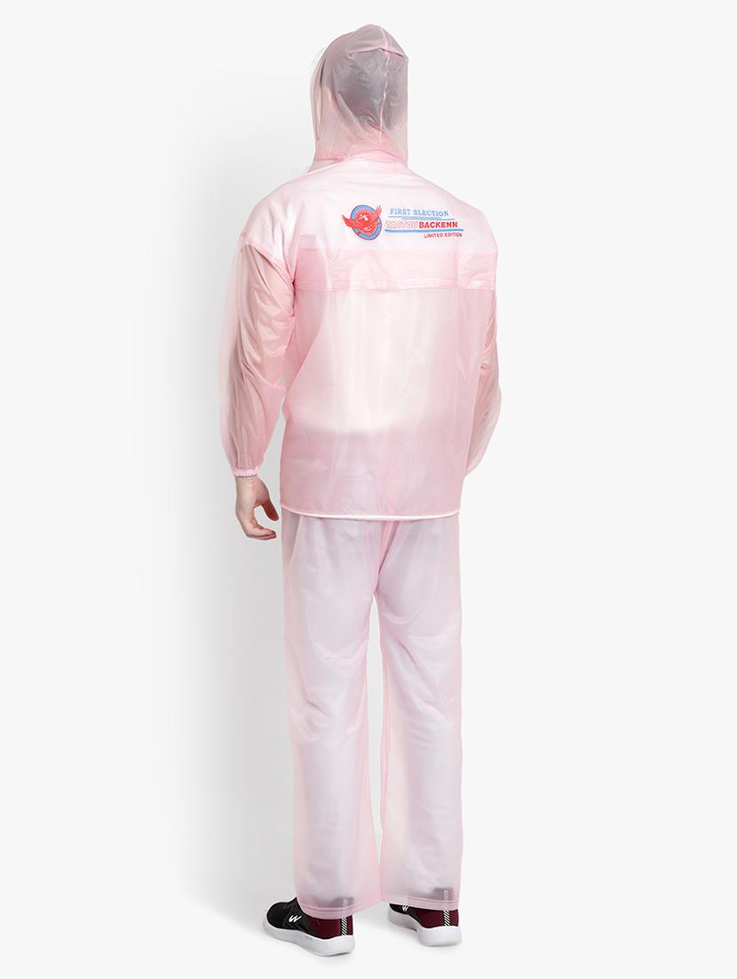 pink transparent solid hooded rain suit - 18504000 - Standard Image - 2