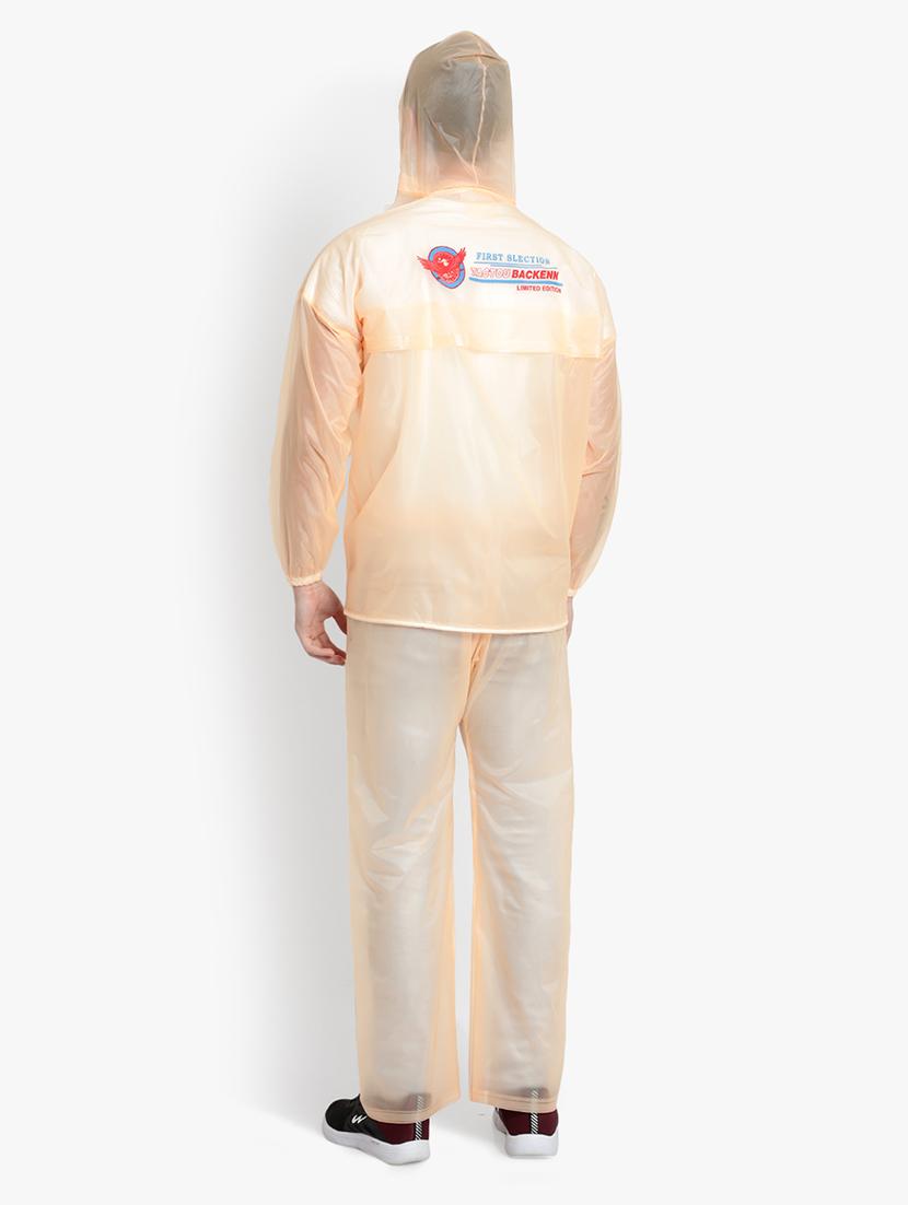 orange transparent solid hooded rain suit - 18504004 - Standard Image - 2
