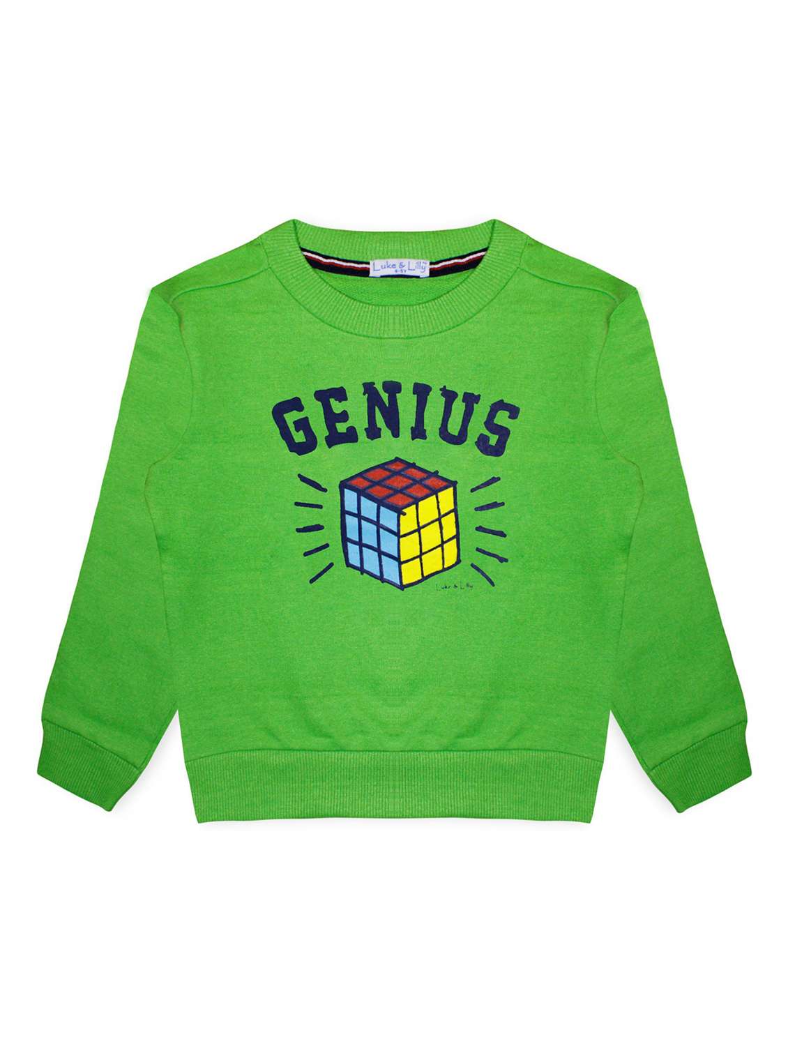 front print round neck sweatshirt