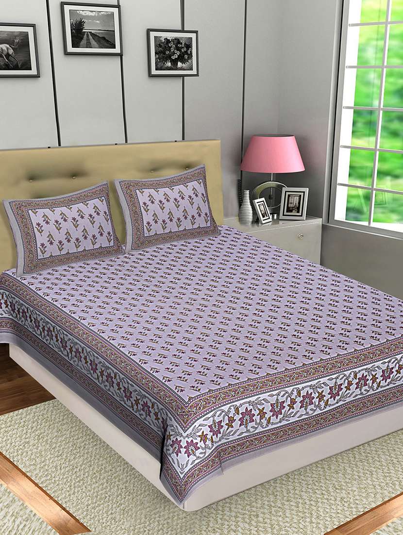 texstylers jaipuri traditional queen size bedsheet with 2 pillow covers