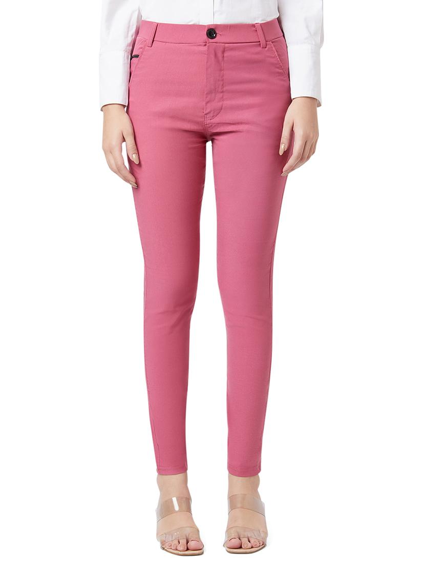 mid rise solid cigarette trouser 