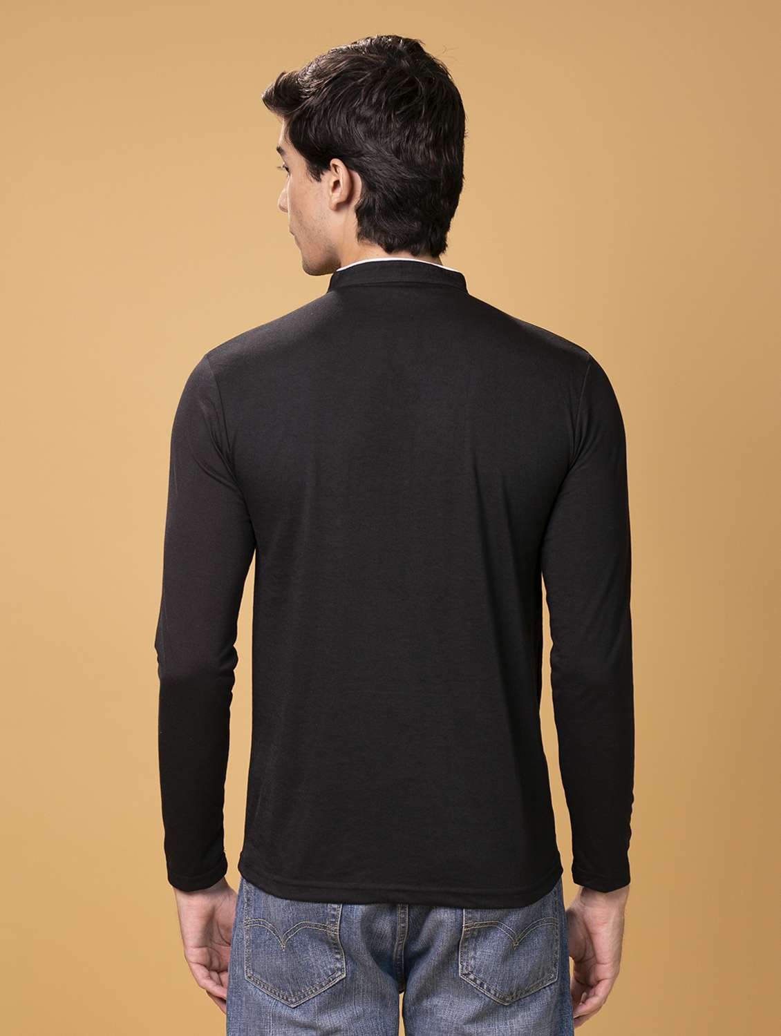 black solid casual t-shirt  - 18507470 -  Standard Image - 2
