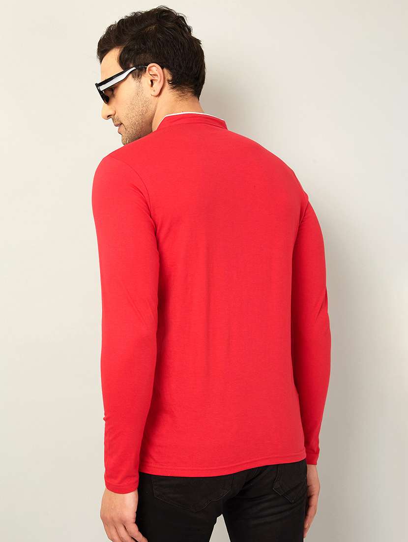 red solid casual t-shirt - 18507471 - Standard Image - 2