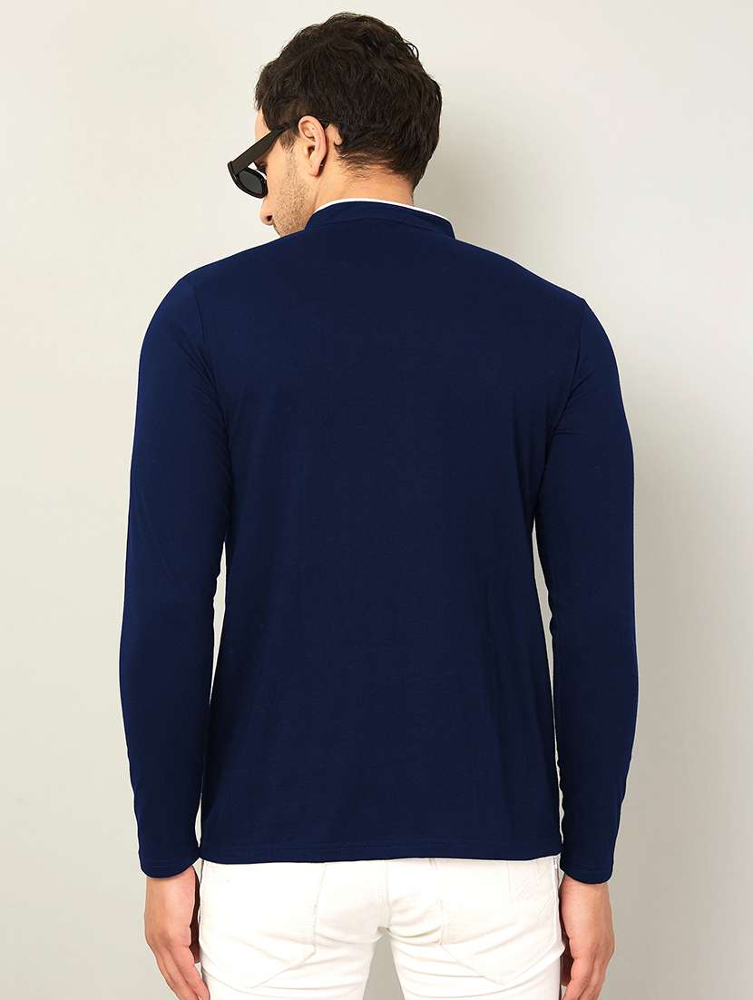navy blue solid casual t-shirt  - 18507472 -  Standard Image - 2