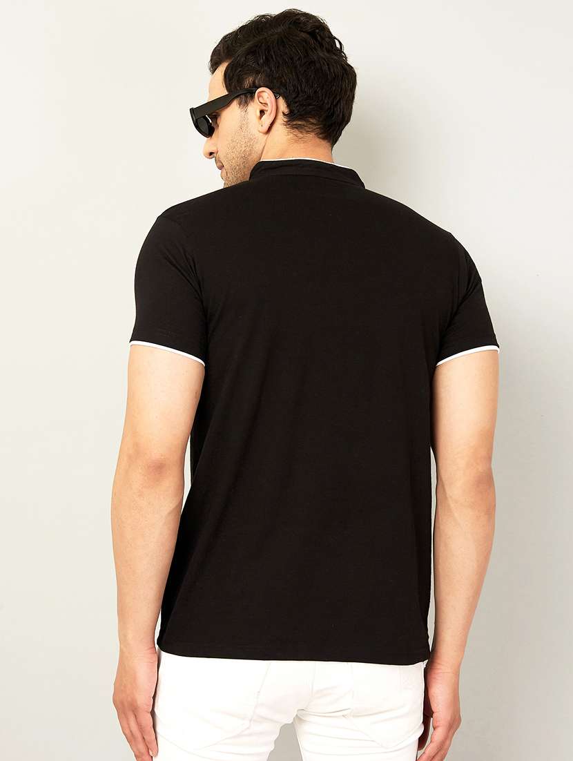 black solid casual t-shirt  - 18507476 -  Standard Image - 2