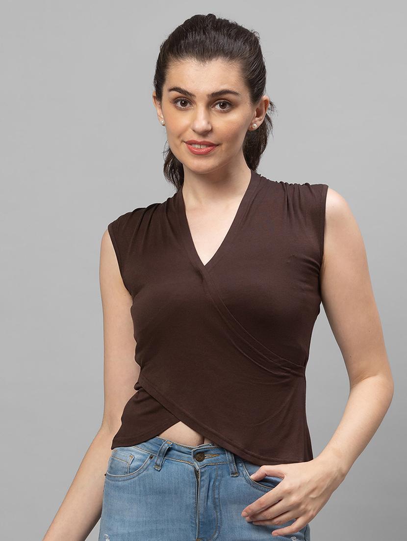 overlap neck solid top - 18507812 - Zoom Image - 0