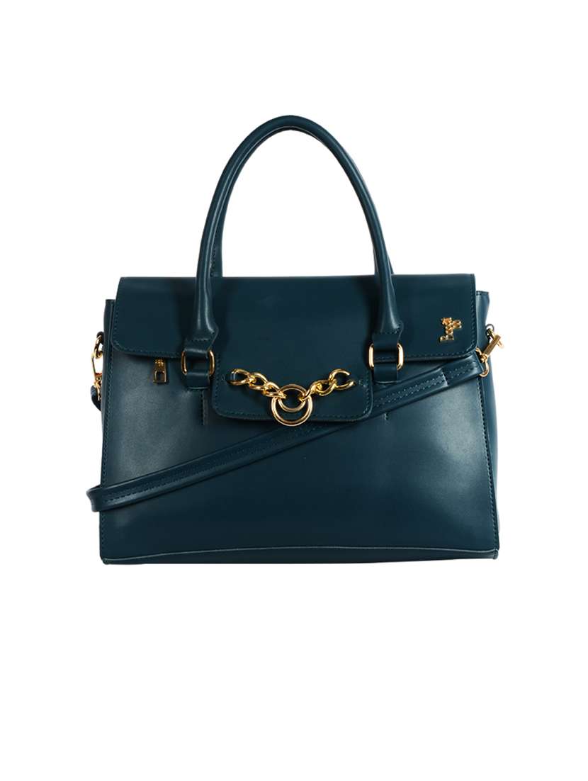 teal pvc regular satchel