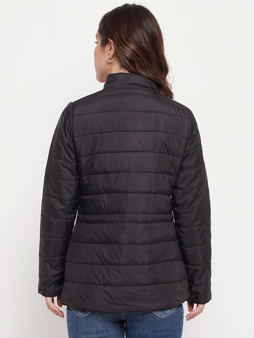 women solid long sleeve quilted jacket  - 18507972 -  Standard Image - 2