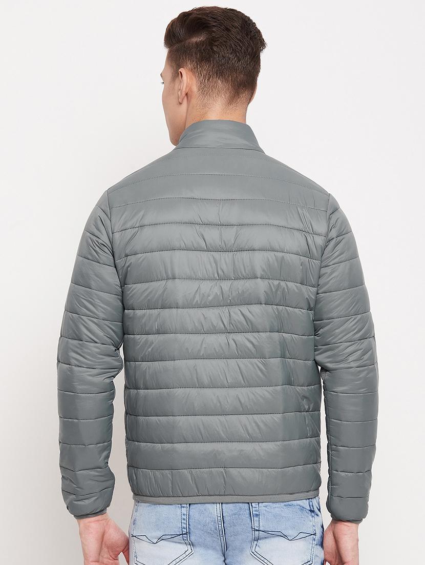 grey solid quilted jacket - 18508018 - Standard Image - 2