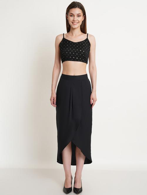 embellished crop top with skirt set - 18509656 - Standard Image - 0