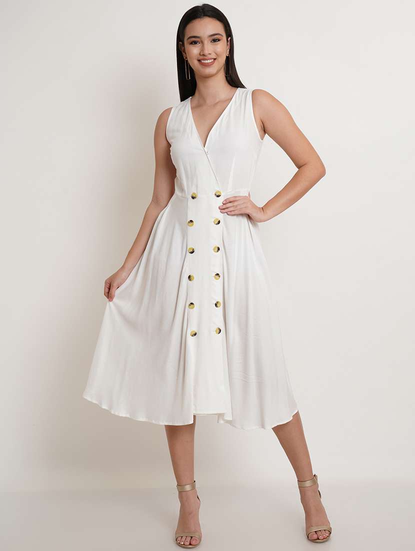 Women's Fit & Flare Solid Dress