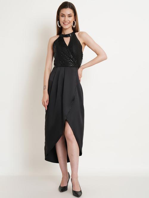 women's high low solid dress - 18509686 -  Standard Image - 0