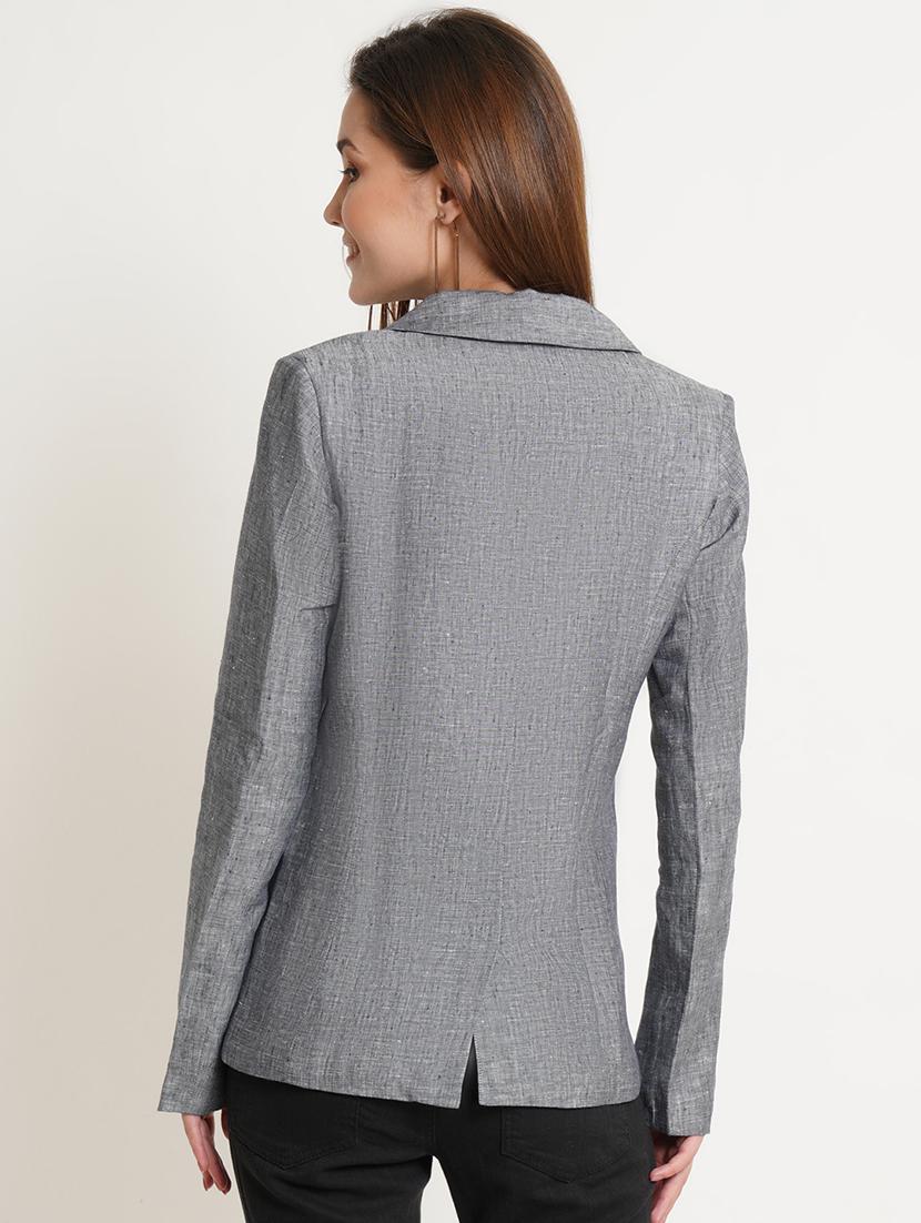 lapel neck melange casual blazer - 18509693 - Standard Image - 2