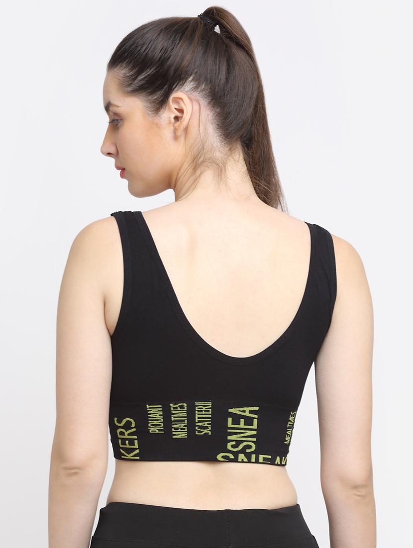 black lightly padded sports bra - 18510108 - Standard Image - 2
