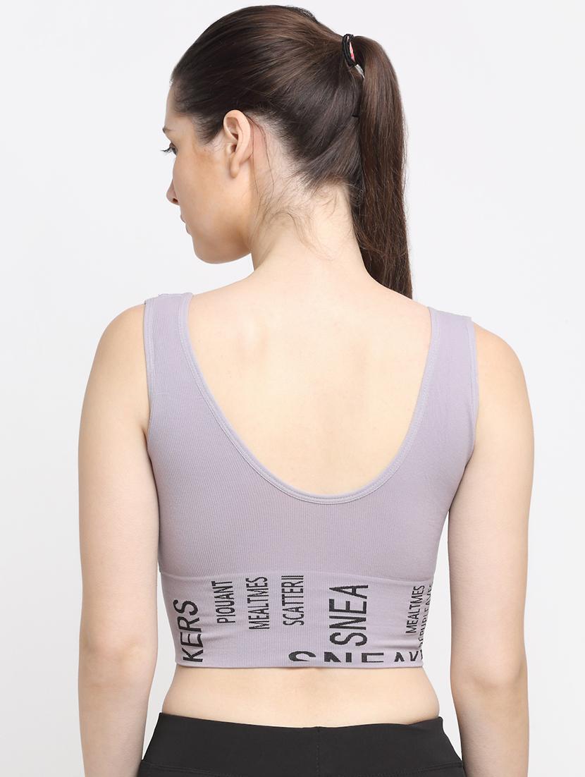 grey lightly padded sports bra - 18510112 - Standard Image - 2