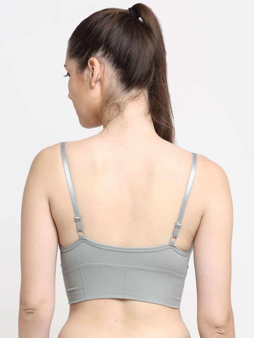 grey lightly padded sports bra  - 18510116 -  Standard Image - 2