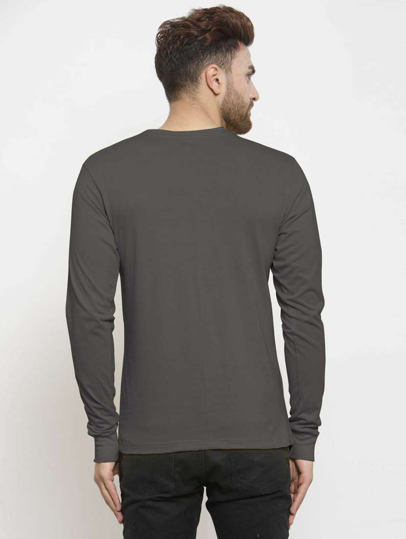 grey solid regular t-shirt - 18510133 - Standard Image - 2