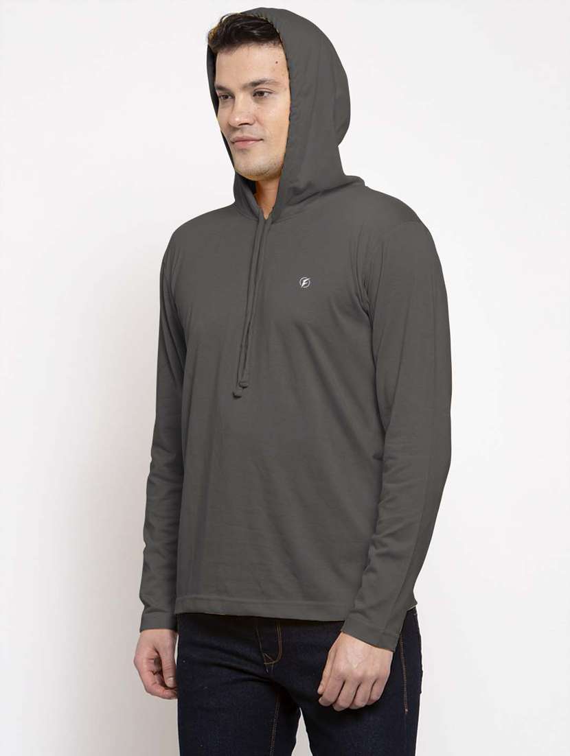 purple solid hooded t-shirt - 18510135 -  Standard Image - 2