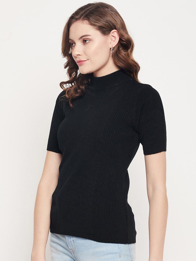 high neck solid pullover - 18512206 - Standard Image - 2