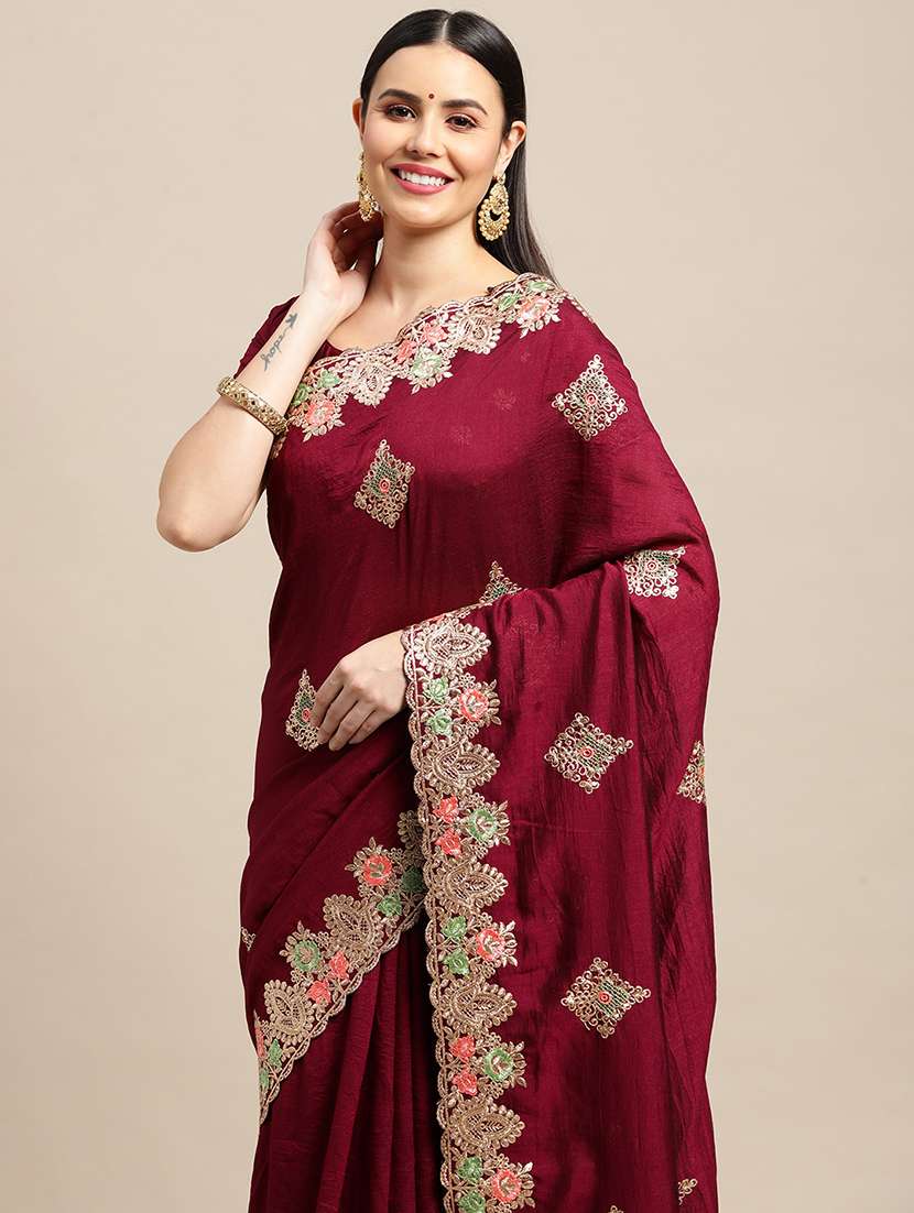women's embroidered saree with blouse - 18512415 -  Standard Image - 2