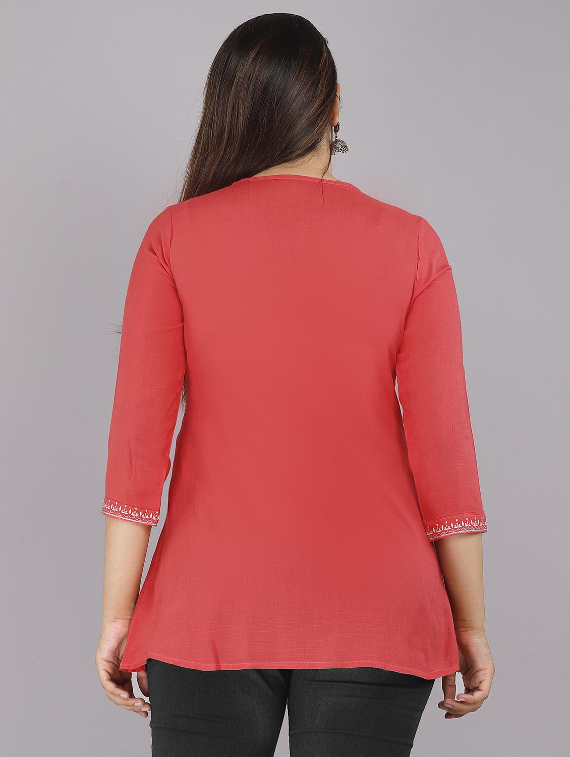 tie up neck printed a-line tunic - 18512548 - Standard Image - 2