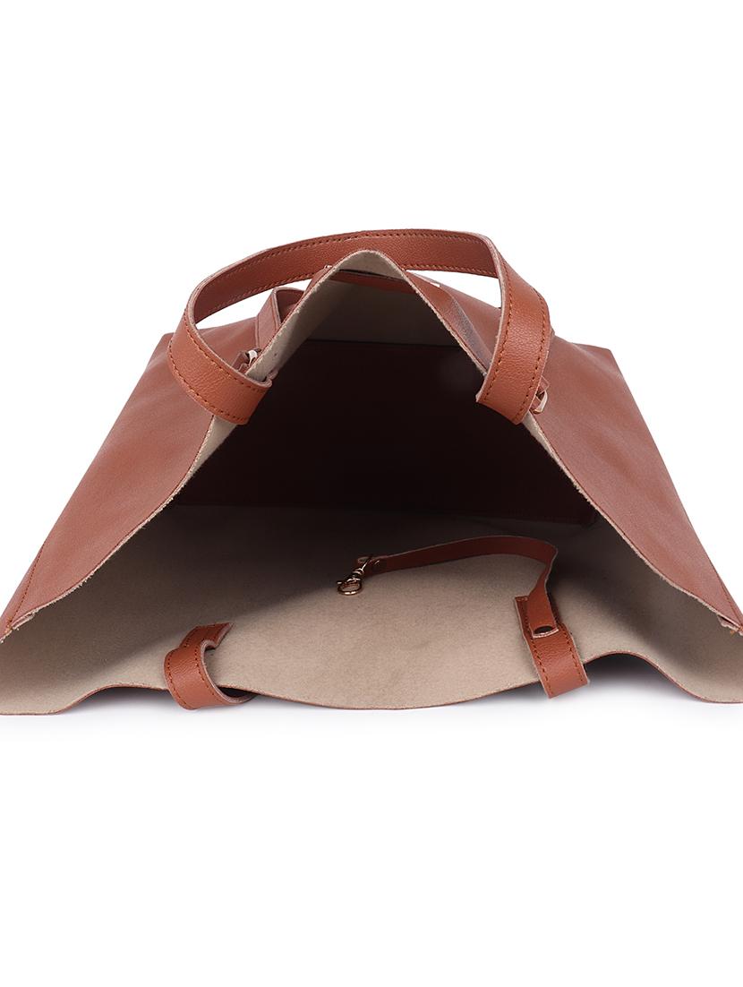 tan leatherette (pu) structured tote - 18512763 - Standard Image - 2