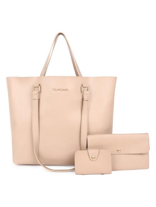 beige leatherette (pu) structured tote - 18512766 -  Standard Image - 0