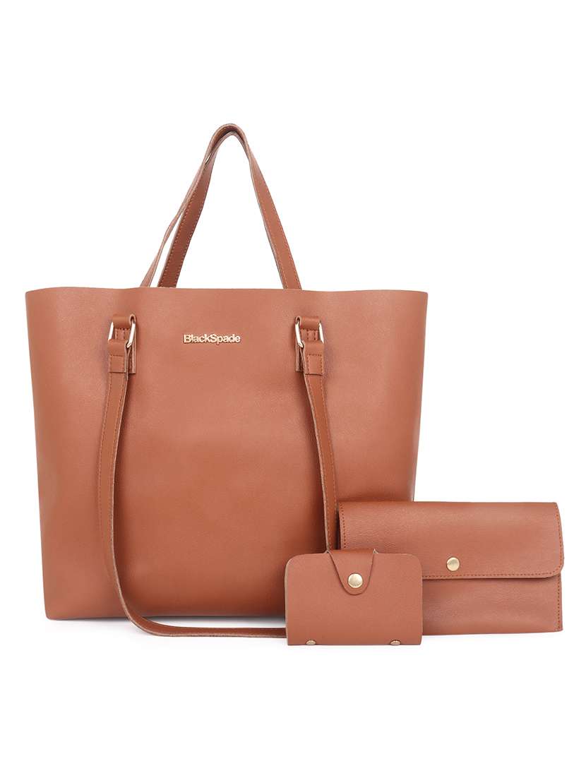 tan leatherette (pu) structured tote
