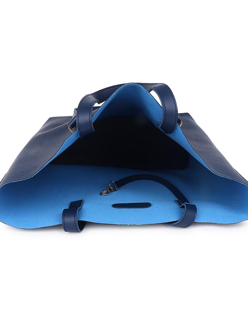 blue leatherette (pu) structured tote - 18512773 - Standard Image - 2
