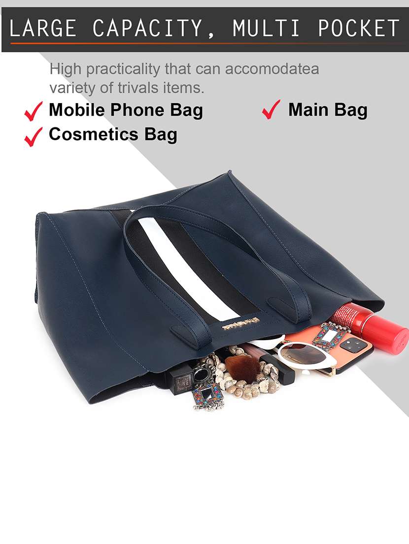 blue leatherette (pu) structured tote - 18512779 -  Standard Image - 2