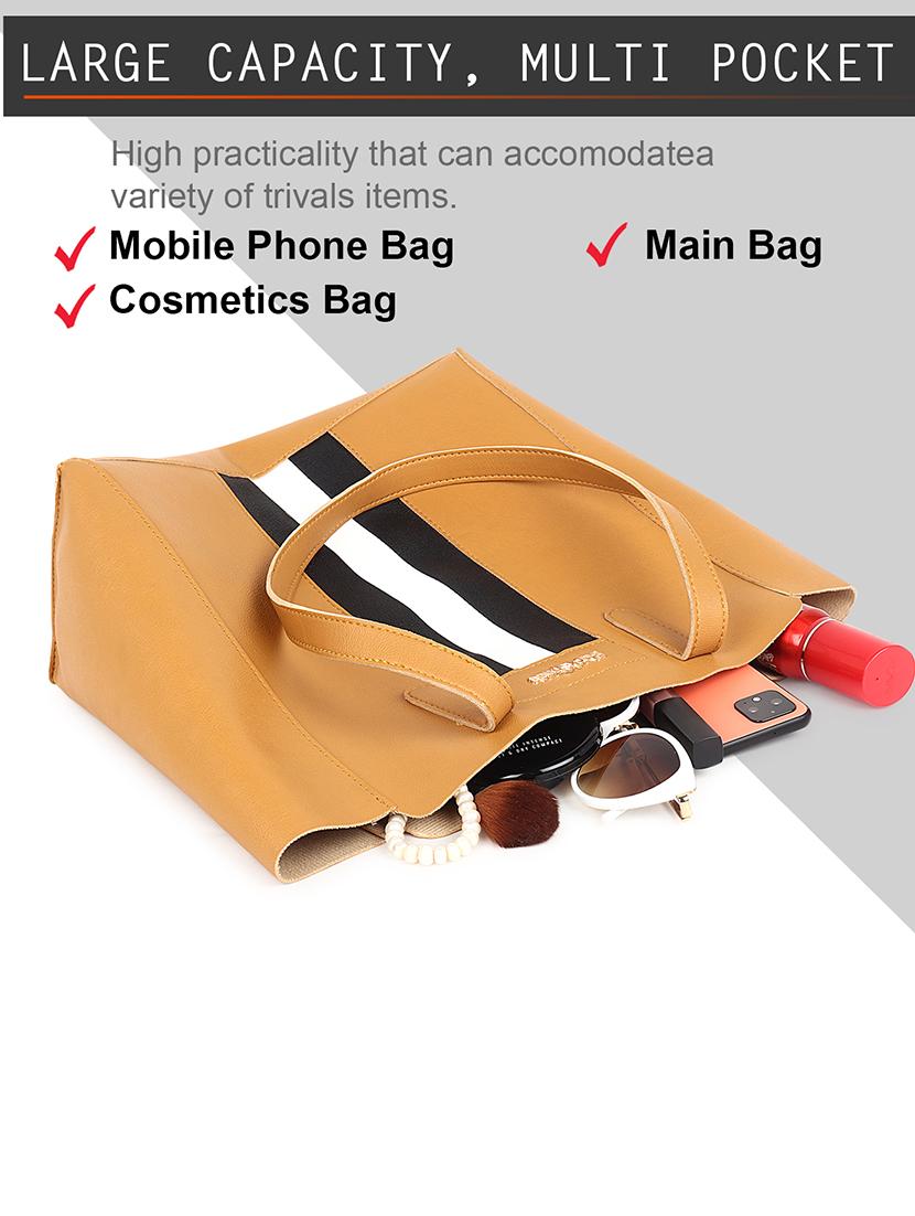 tan leatherette (pu) structured tote - 18512782 - Standard Image - 2
