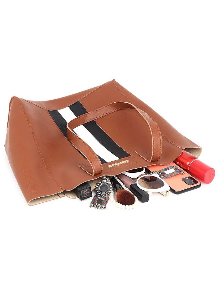 brown leatherette (pu) structured tote - 18512787 -  Standard Image - 2