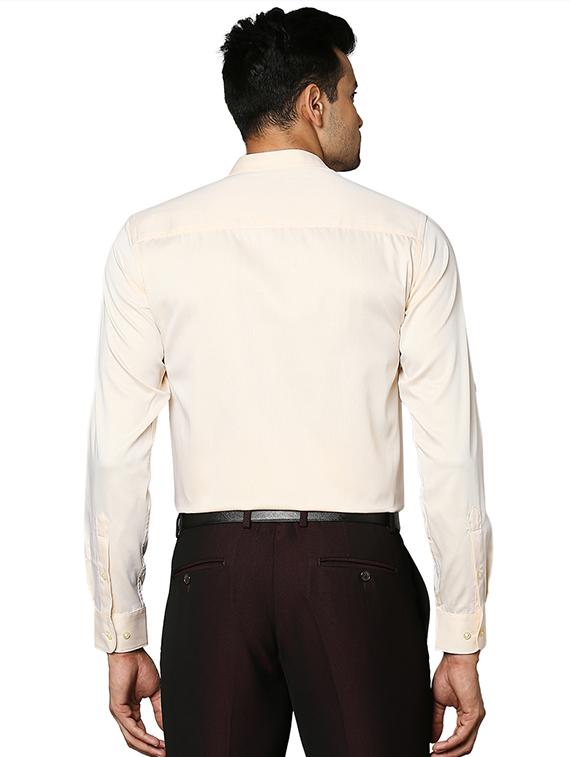 beige solid formal shirt - 18513557 - Standard Image - 2