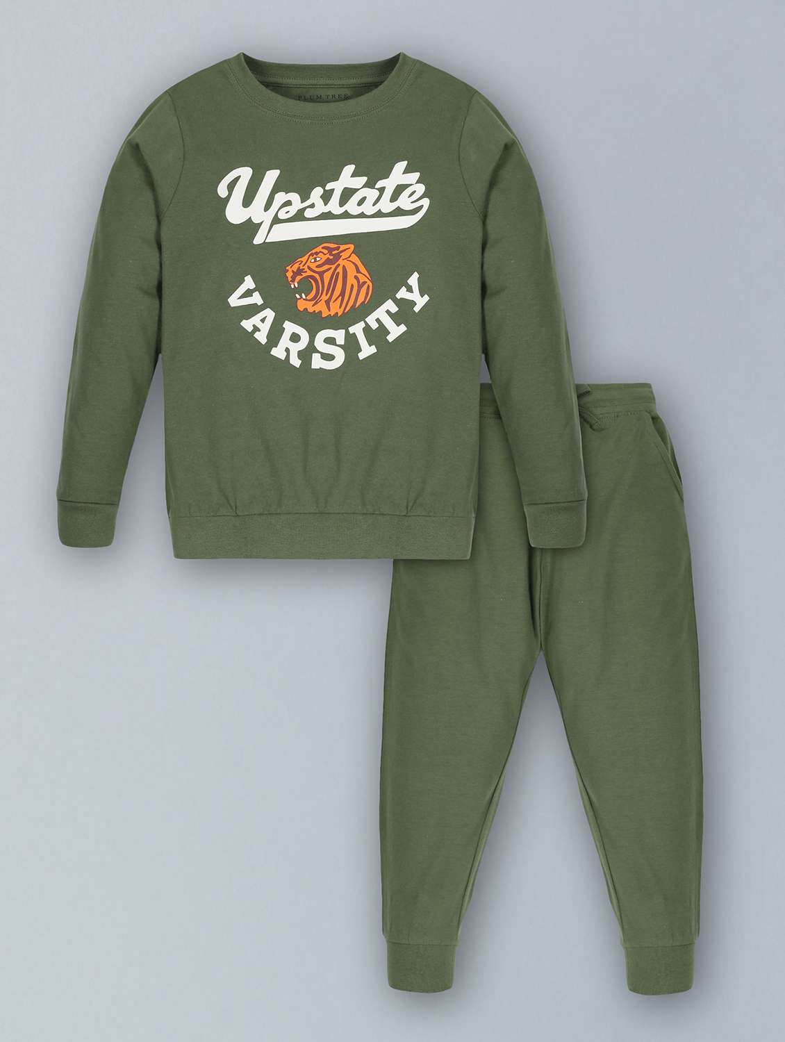 girls graphic printed full length set