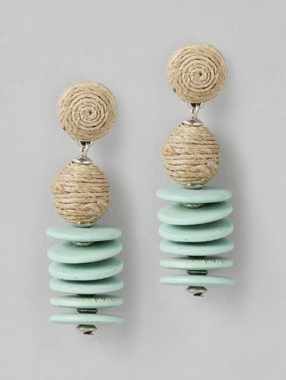 sea green metal drop earring - 18513815 -  Zoom Image - 0