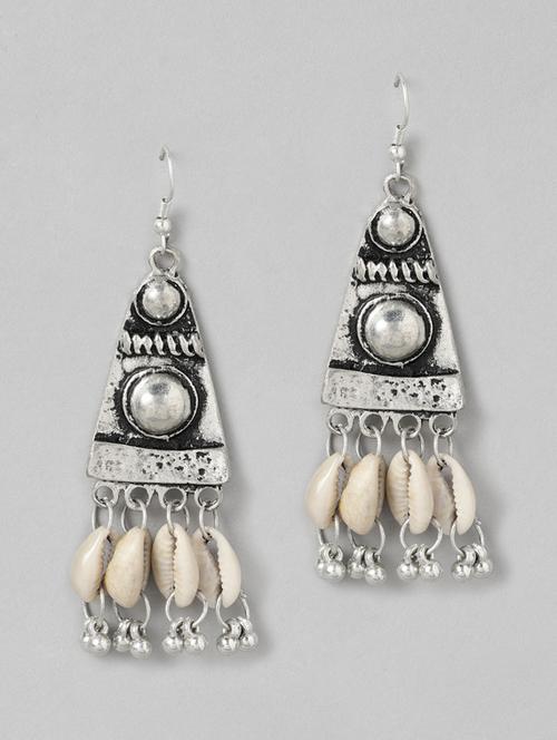 silver metal drop earring - 18513827 - Standard Image - 0