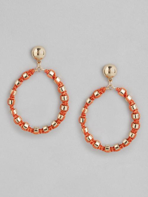 orange metal drop earrings - 18513838 - Standard Image - 0