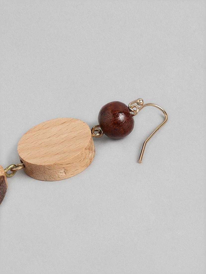 brown metal drop earrings - 18513842 - Standard Image - 2