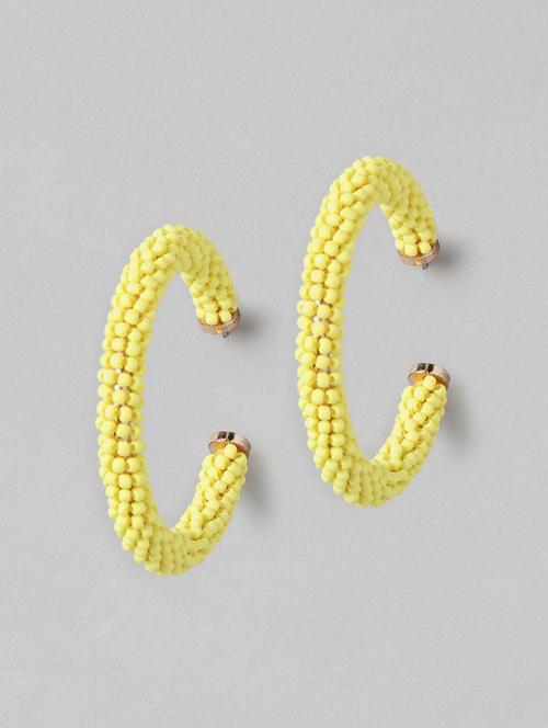yellow metal drop earring - 18513855 - Standard Image - 0