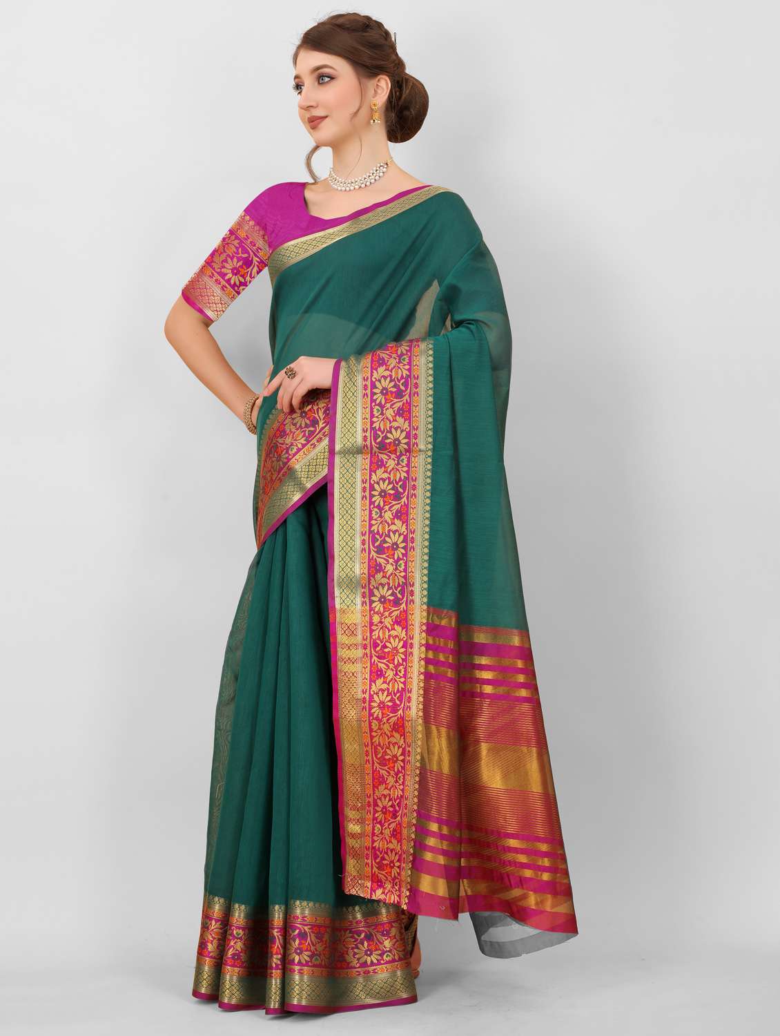 jacquard work kanjivaram saree with blouse