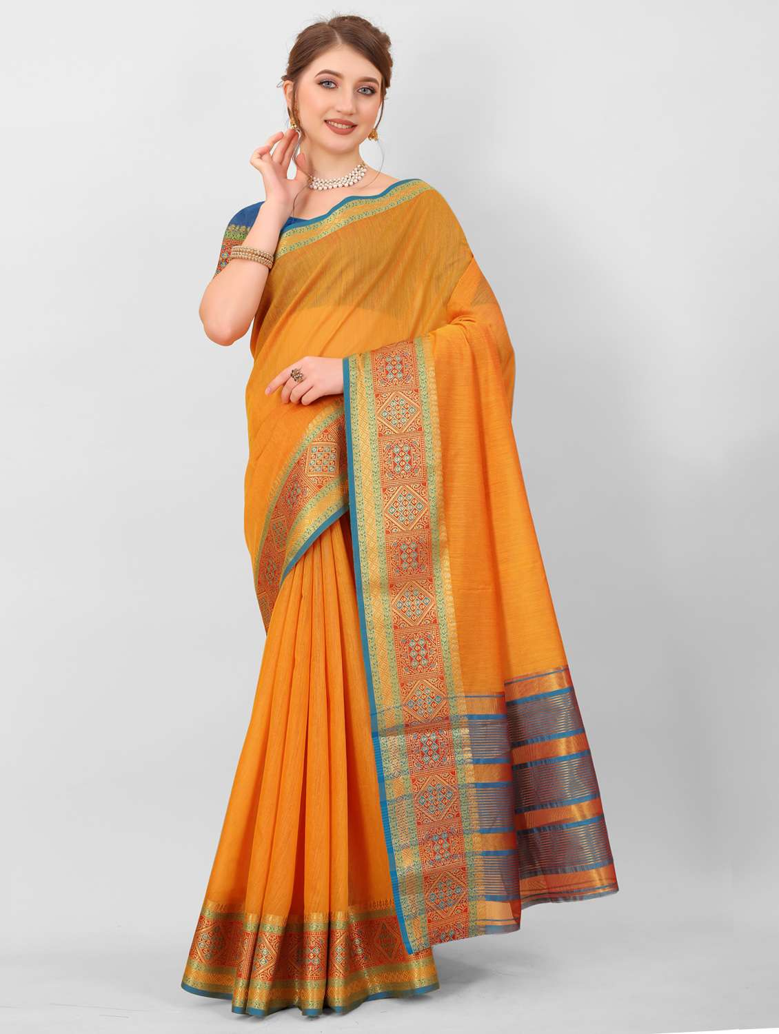 jacquard work kanjivaram saree with blouse