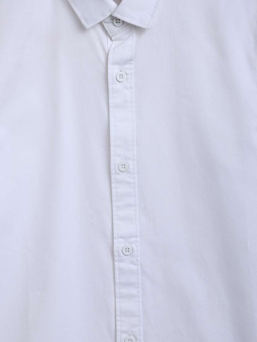 solid white cotton casual shirt - 18515433 -  Standard Image - 2