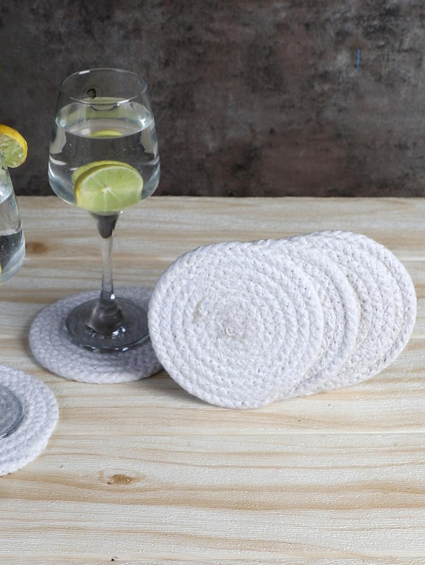 mnd villa jute coaster set, natural rope coasters 5x5 inch (set of 6 pcs)