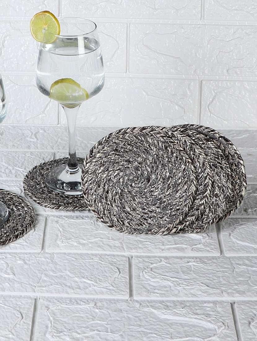 mnd villa jute coaster set, natural rope coasters 5x5 inch (set of 6 pcs)
